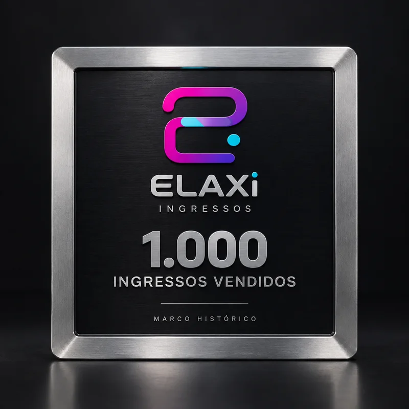 Placa de resultado: 1.000 ingressos vendidos